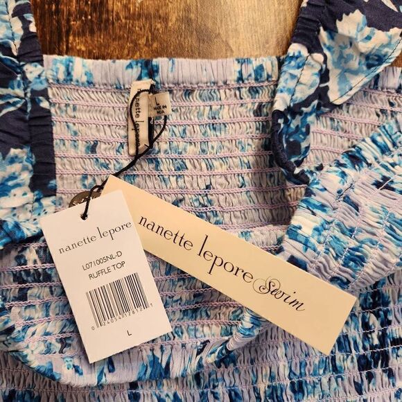 Nanette Lepore Suzie Blue floral crop - Picture 4 of 6